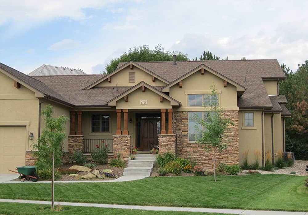Front Elevation Photo of this Craftsman House (#161-1059) at The Plan Collection.