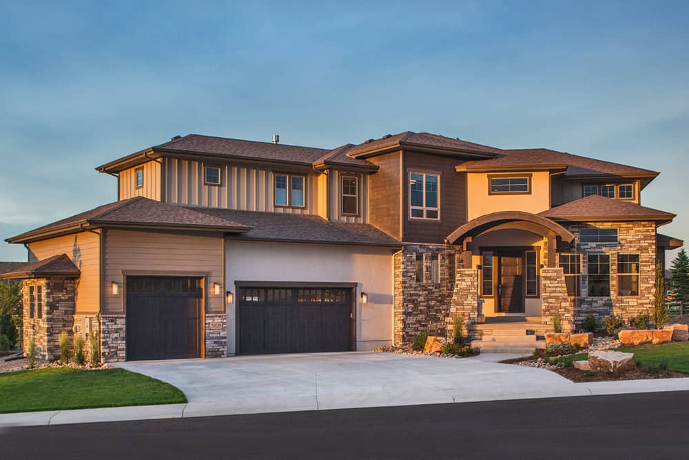 Color photograph of Contemporary home plan  (ThePlanCollection: House Plan #161-1092)