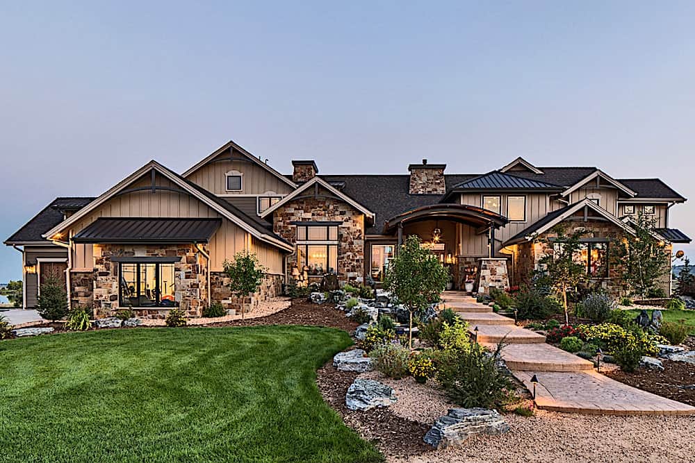 Front elevation of Rustic home (ThePlanCollection: House Plan #161-1108)