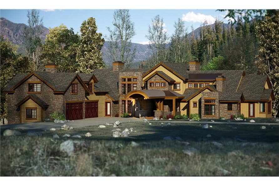 Transitional Farmhouse style home (ThePlanCollection: Plan #161-1116)