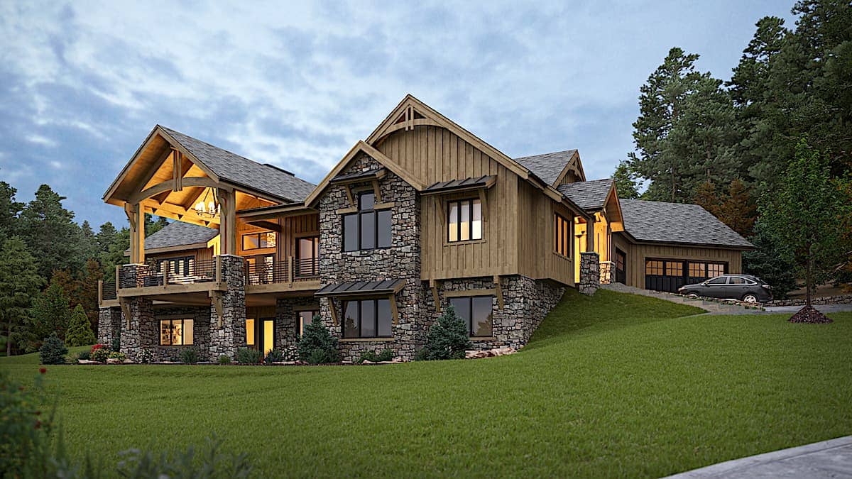Rustic style home (ThePlanCollection: Plan #161-1134)