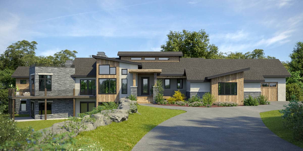 Contemporary style house (ThePlanCollection: Plan #161-1158)