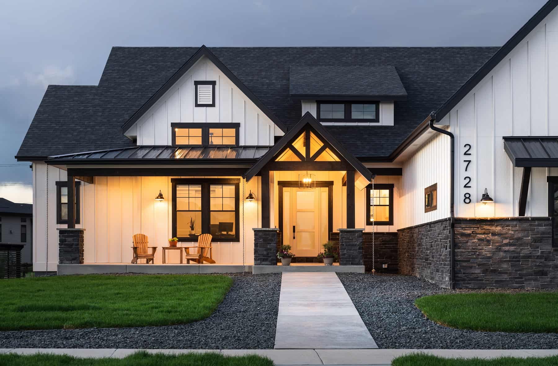 Front elevation of Contemporary home (ThePlanCollection: House Plan #161-1185)