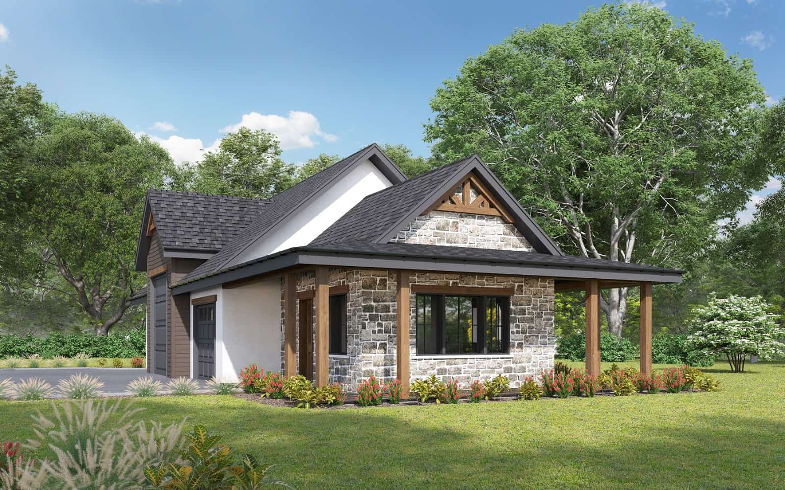 Front elevation of Garage home (ThePlanCollection: House Plan #161-1191)