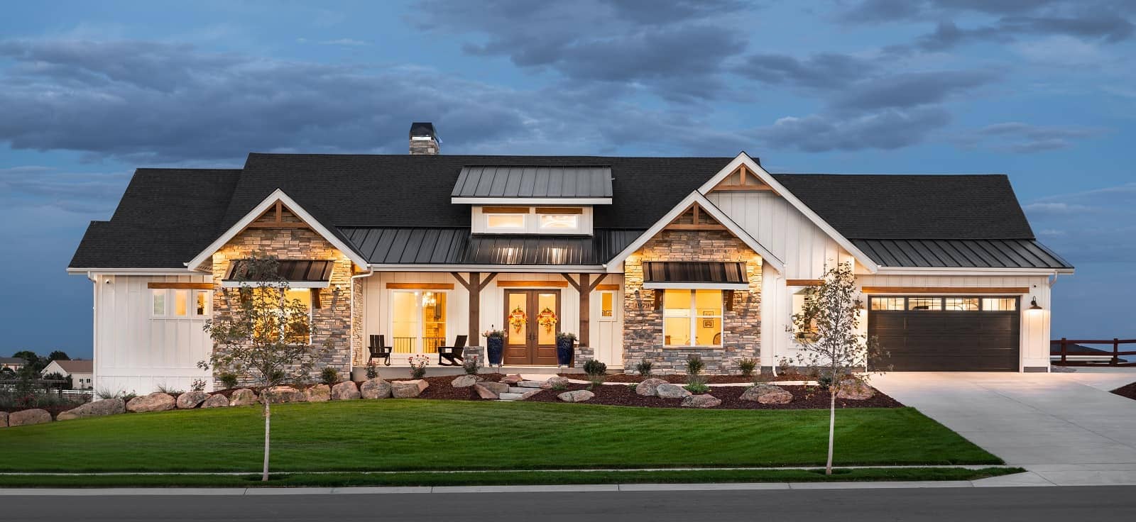 Front elevation of Contemporary home (ThePlanCollection: House Plan #161-1209)