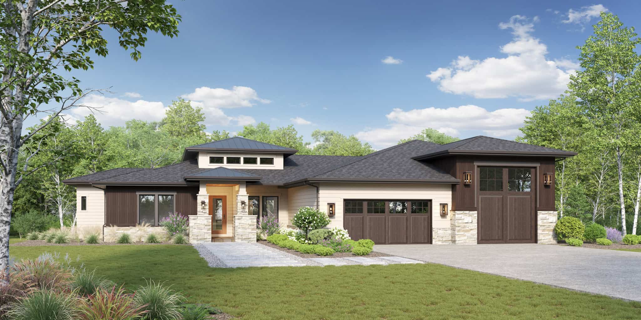 Front elevation of Rustic home (ThePlanCollection: House Plan #161-1228)