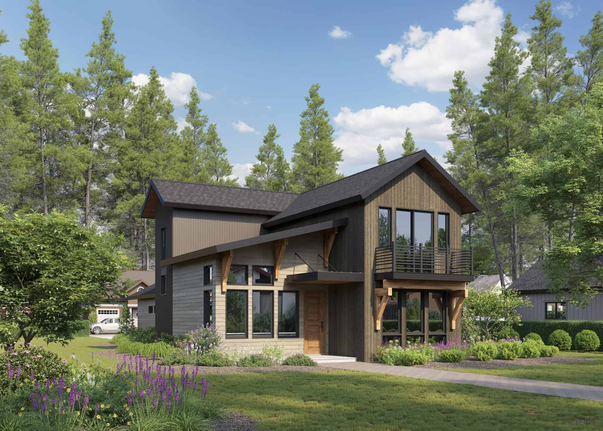 Front elevation of Craftsman home (ThePlanCollection: House Plan #161-1230)