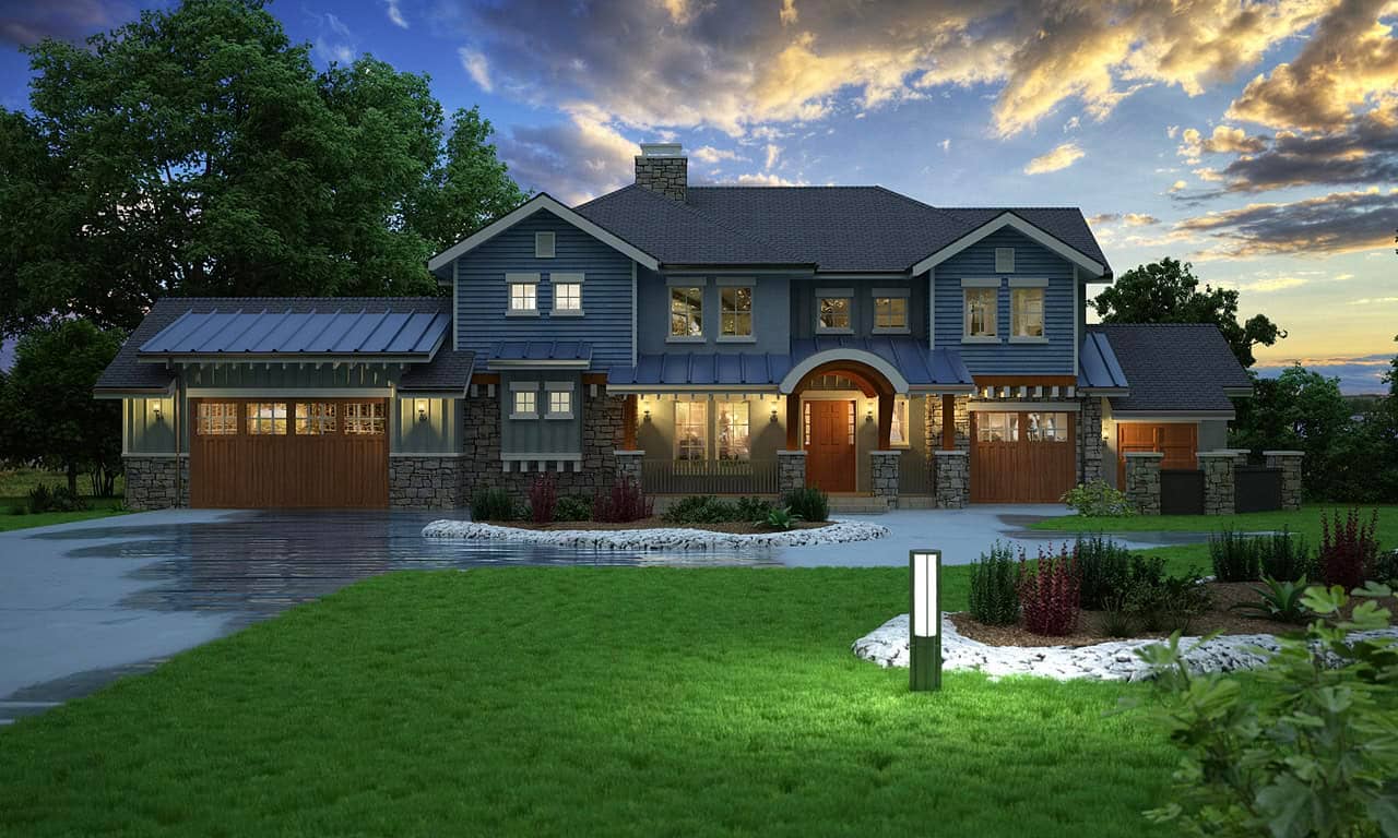 Front elevation of Rustic home (ThePlanCollection: House Plan #161-1251)