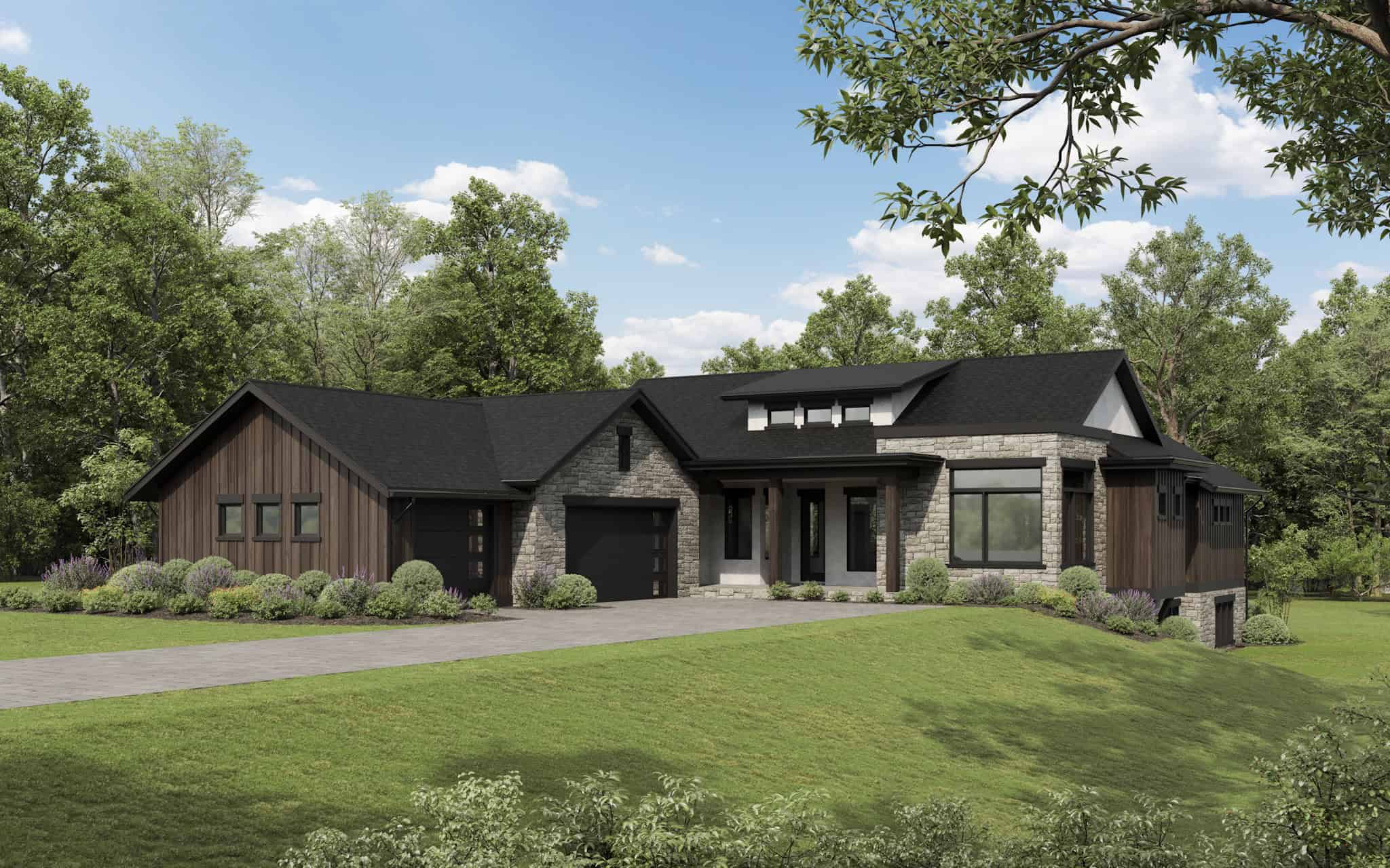 Front elevation of Rustic home (ThePlanCollection: House Plan #161-1253)