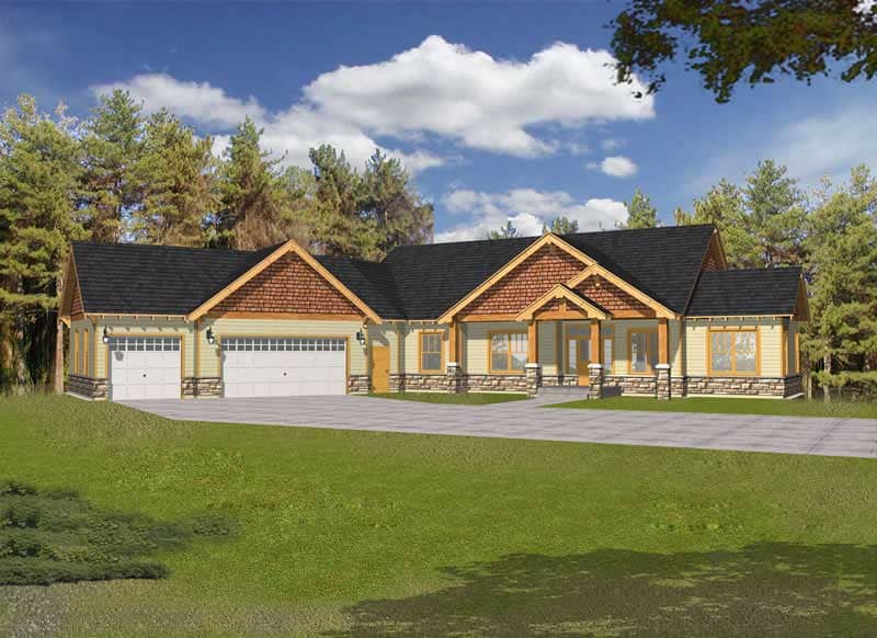 Craftsman home (ThePlanCollection: Plan #162-1039)