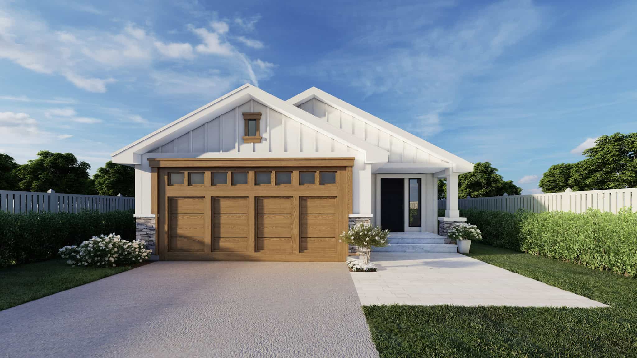 Front elevation of Craftsman home (ThePlanCollection: House Plan #162-1095)