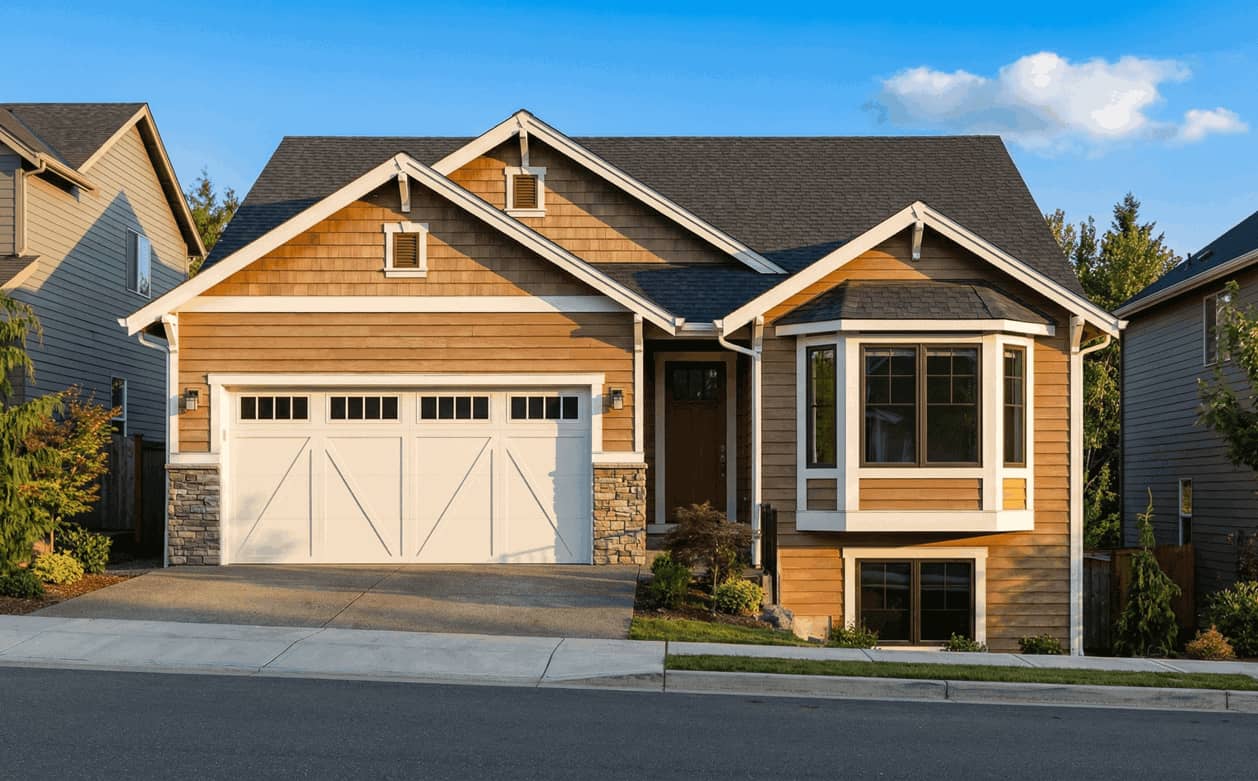 A Craftsman bungalow facade with stone and lap siding, tapered porch columns, and gable roofline. 3 beds, 2 baths, 2,208 sq ft - Plan #162-1135