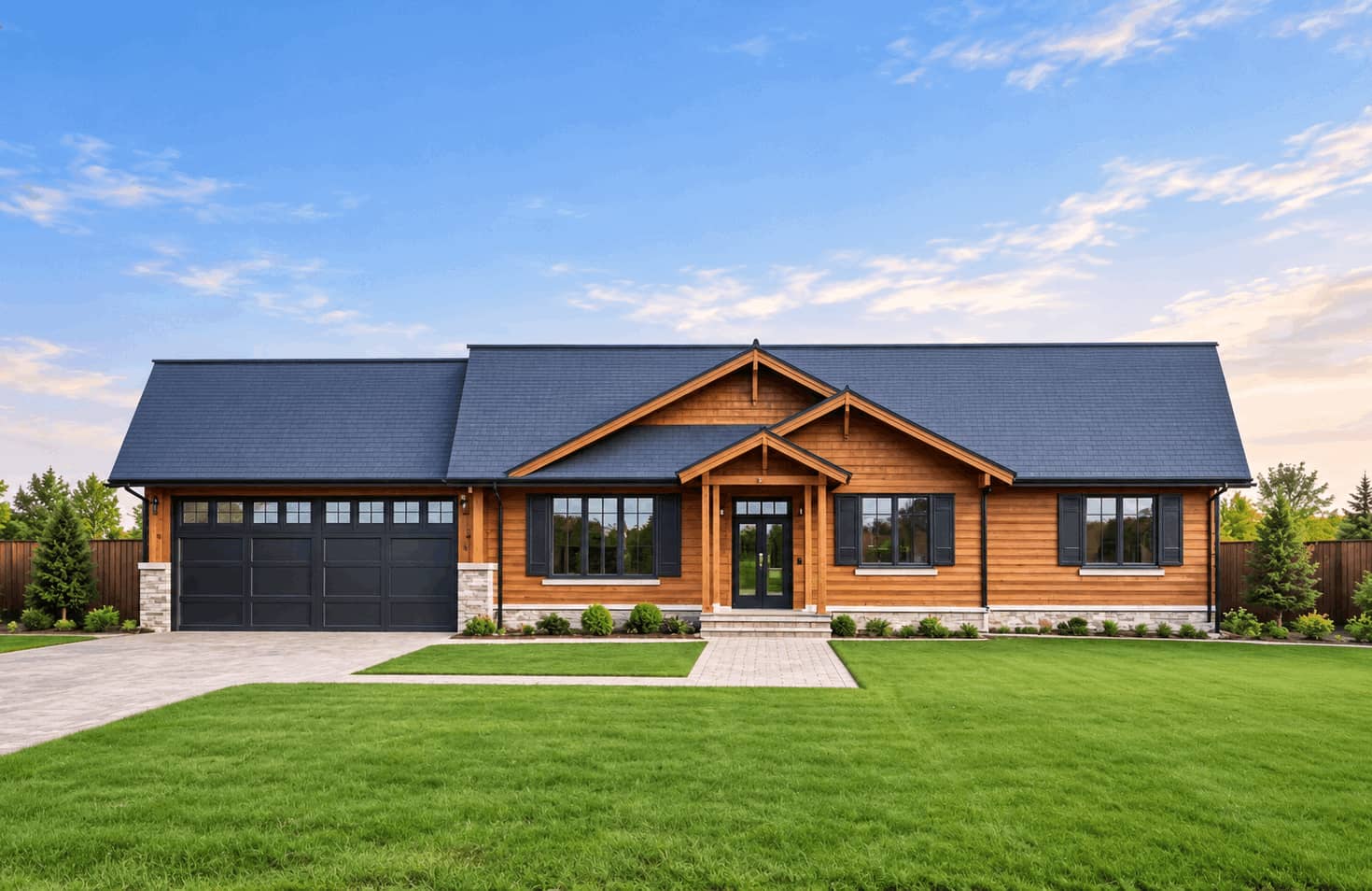 A Craftsman elevation with rock and lap siding, gable roof, and a sheltering covered front porch with tapered columns. 3 beds, 2 baths, 1,156 sq ft - Plan #162-1140.