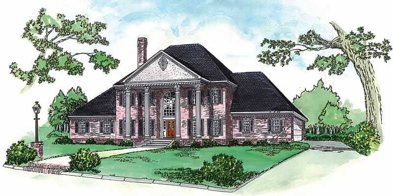 European House Plans Color Rendering.
