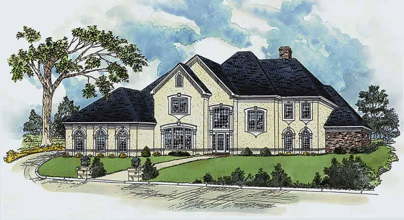 European Houseplans Front Elevation.