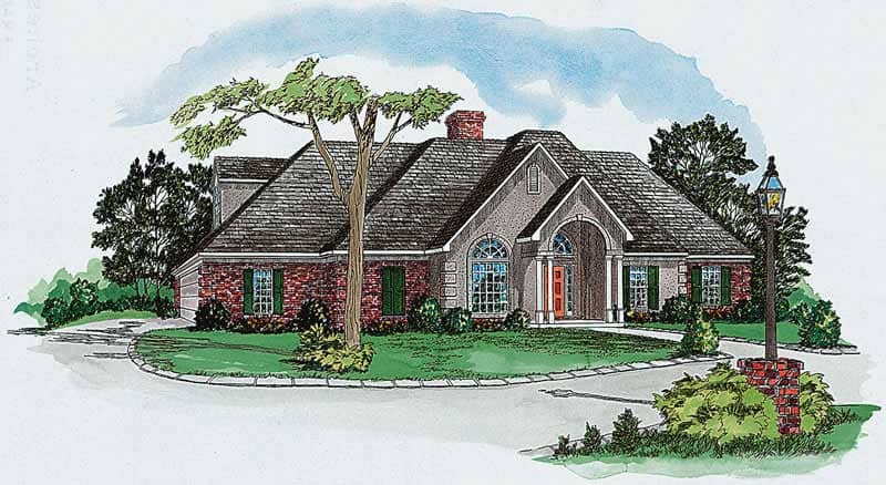 European houseplans color rendering.