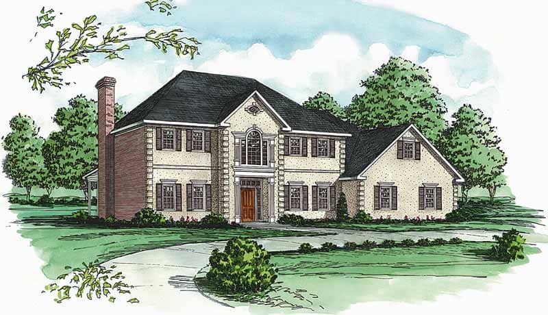 European Home Plans Color Rendering.
