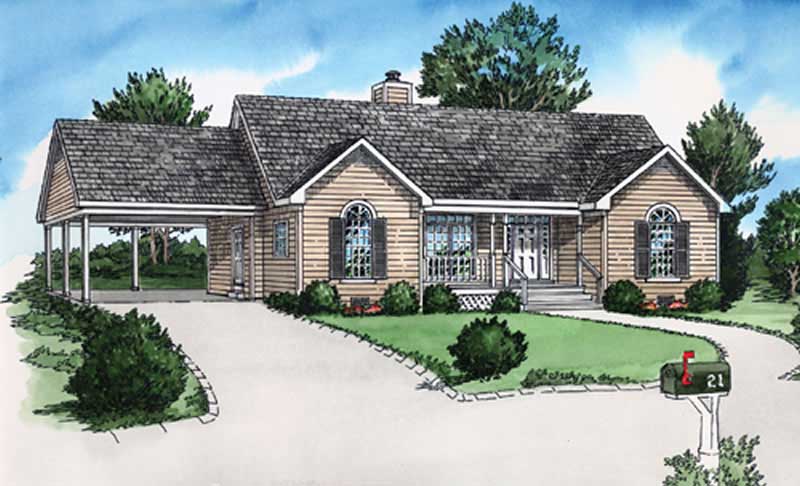 Color Rendering of this house plan