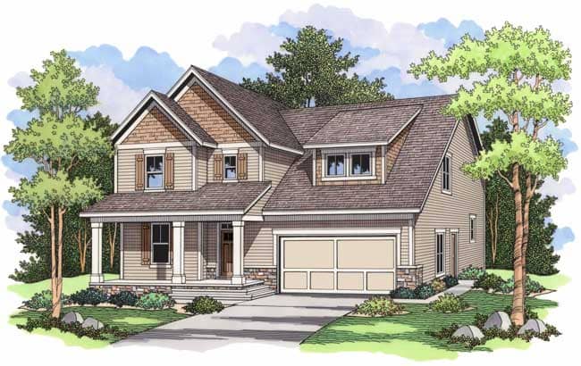 Front Elevation for country Homeplans CLS-2530.