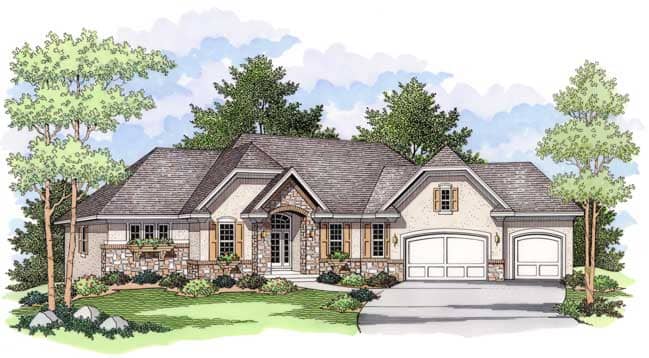 European Houseplans CLS-3405 Front Elevation.