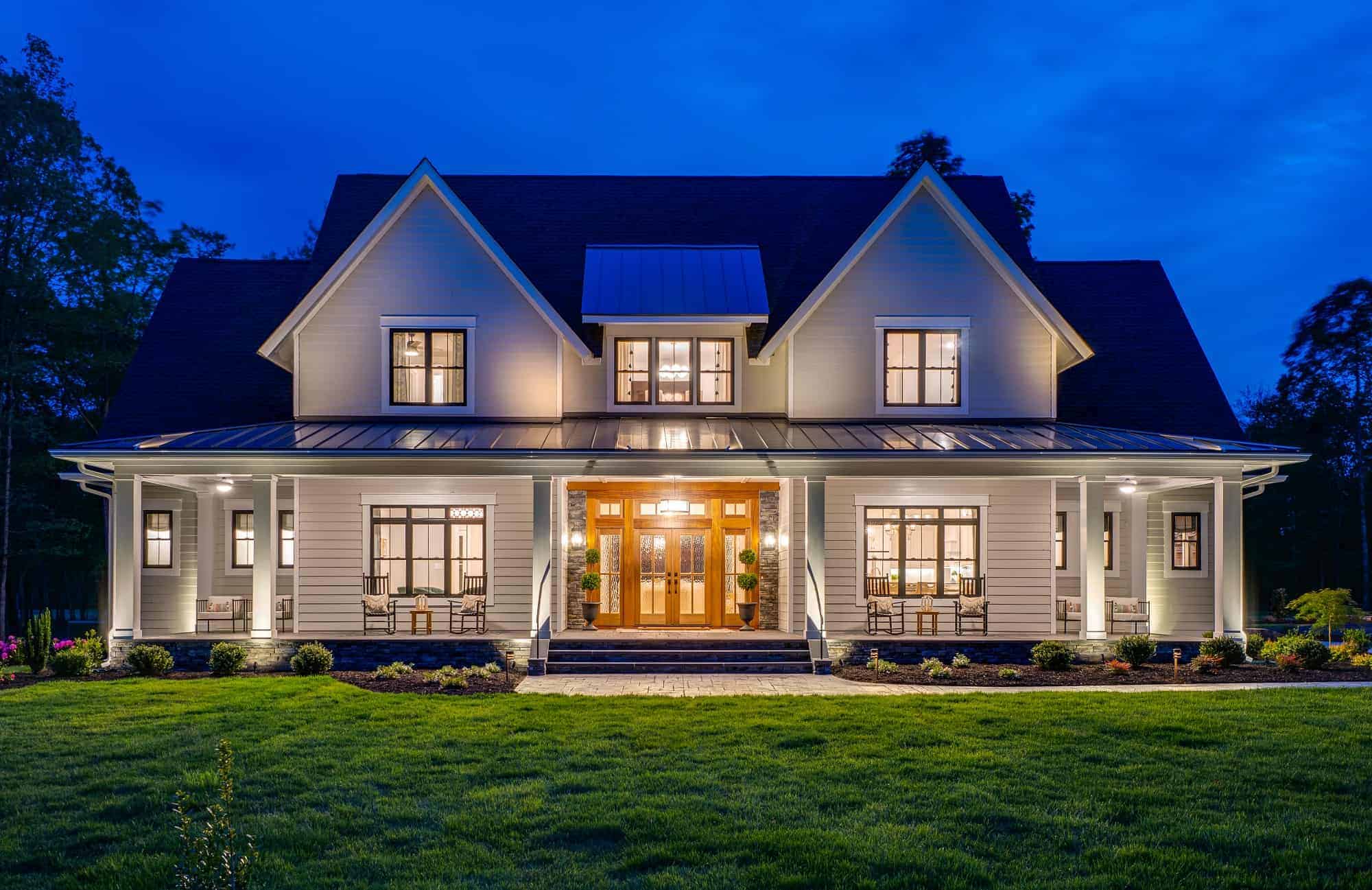 Front elevation of Farmhouse home (ThePlanCollection: House Plan #165-1175)