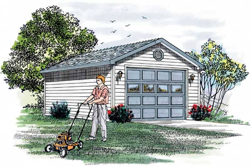 Artist's rendering of Garage home (ThePlanCollection: House Plan #167-1147)