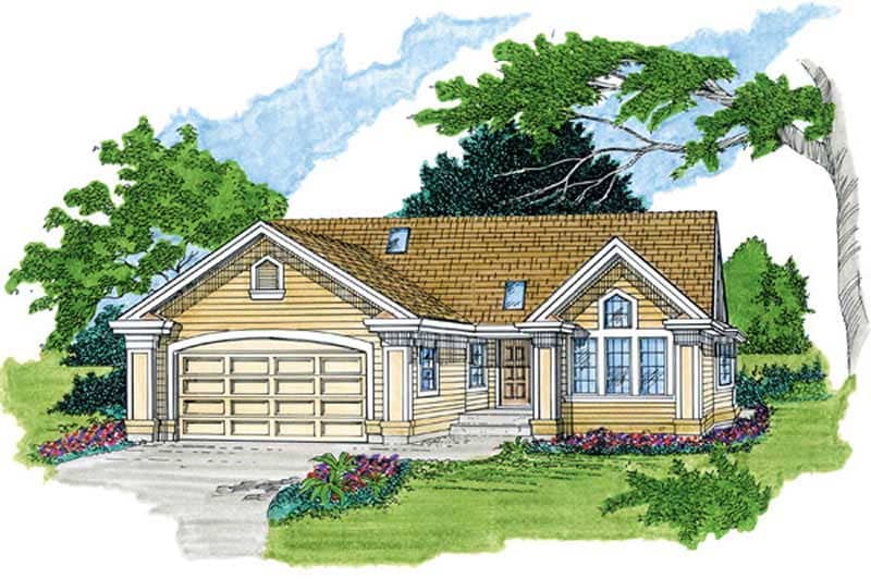 Ranch home (ThePlanCollection: Plan #167-1186)