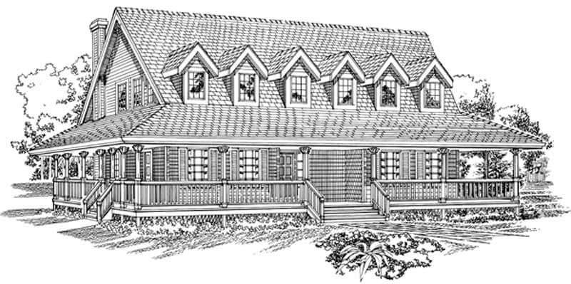 Country home (ThePlanCollection: Plan #167-1214)