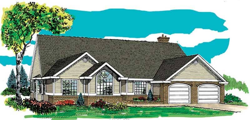 Ranch home (ThePlanCollection: Plan #167-1347)