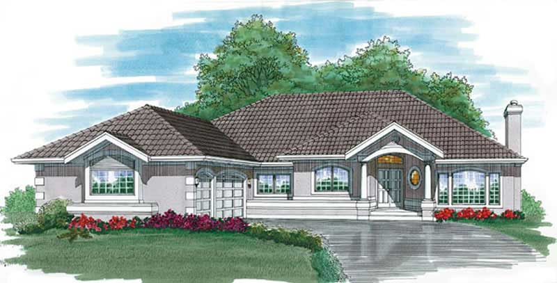 Mediterranean home (ThePlanCollection: Plan #167-1401)