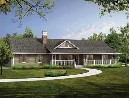 Front elevation of Country home (ThePlanCollection: House Plan #167-1431)