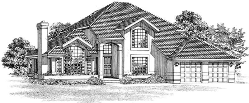 Mediterranean home (ThePlanCollection: Plan #167-1477)