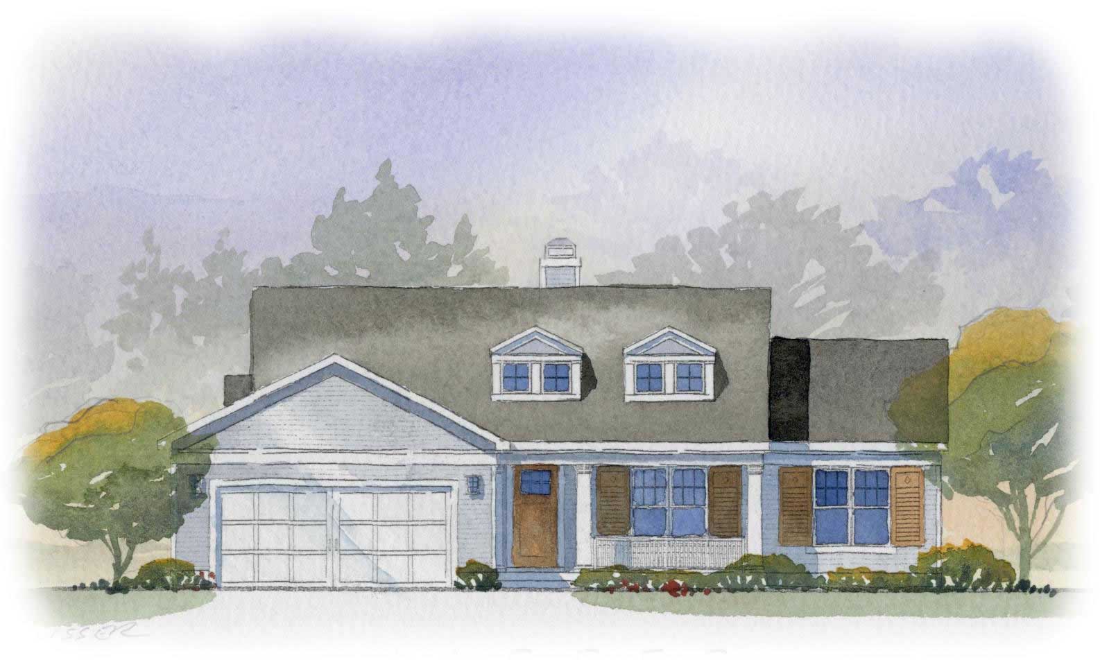 This is a colored image of Cape Cod Homeplans Jasper.