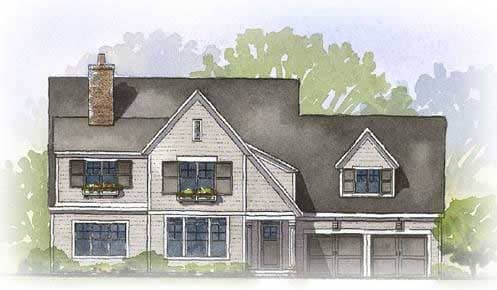 This is a colored rendering of these Traditional Homeplans.