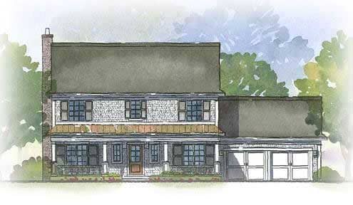 This is a colored rendering of these Traditional Homeplans.