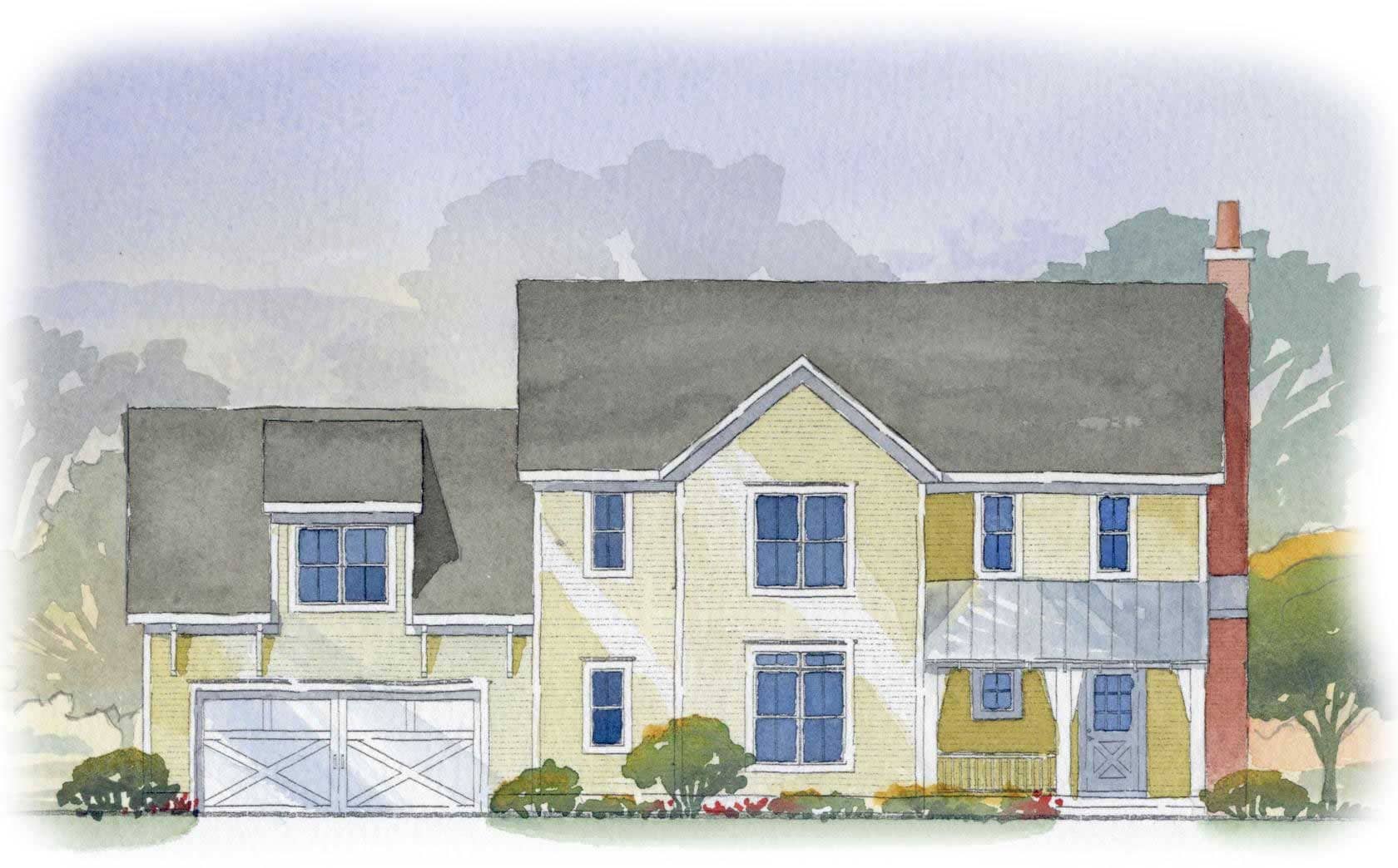 Front elevation of Country home (ThePlanCollection: House Plan #168-1071)