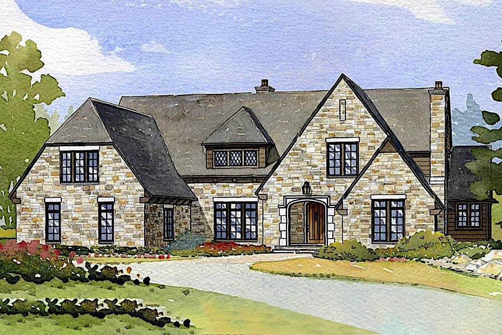 English Country home plan (ThePlanCollection: House Plan #168-1093)
