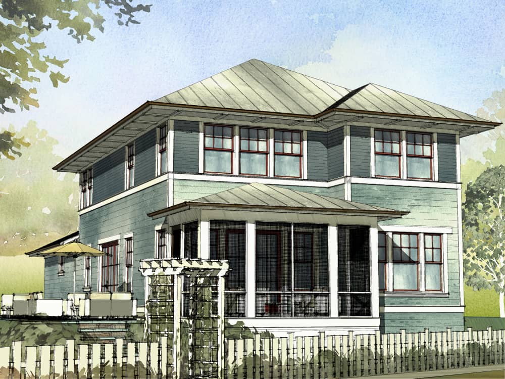 Front elevation of Traditional home (ThePlanCollection: House Plan #168-1113)