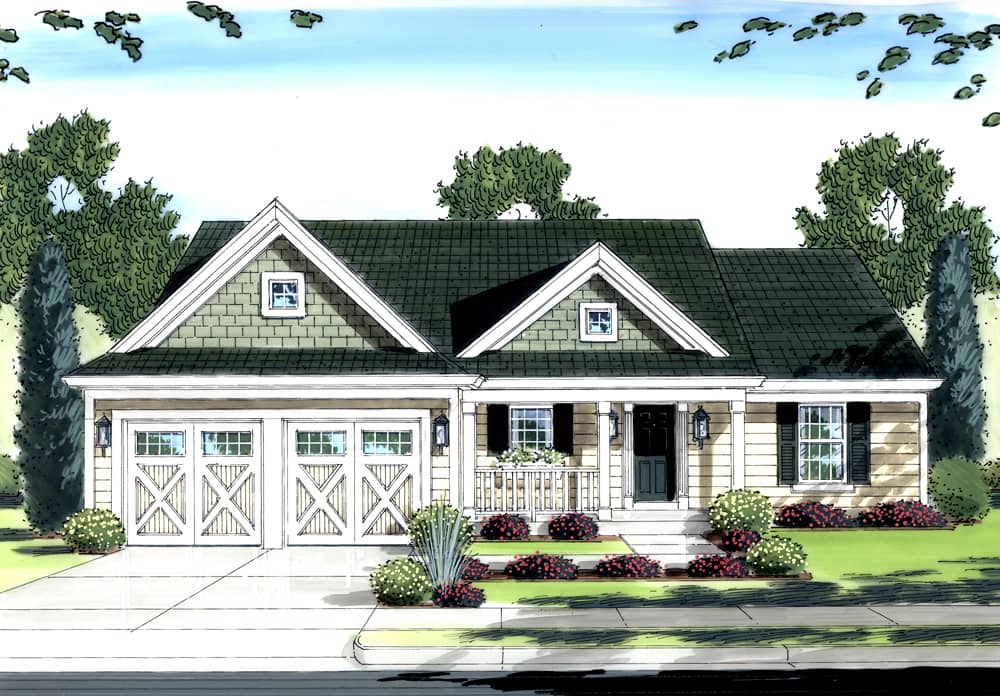 Front elevation of Traditional home (ThePlanCollection: House Plan #169-1089)