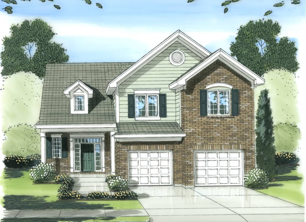 Front elevation of Traditional home (ThePlanCollection: House Plan #169-1093)