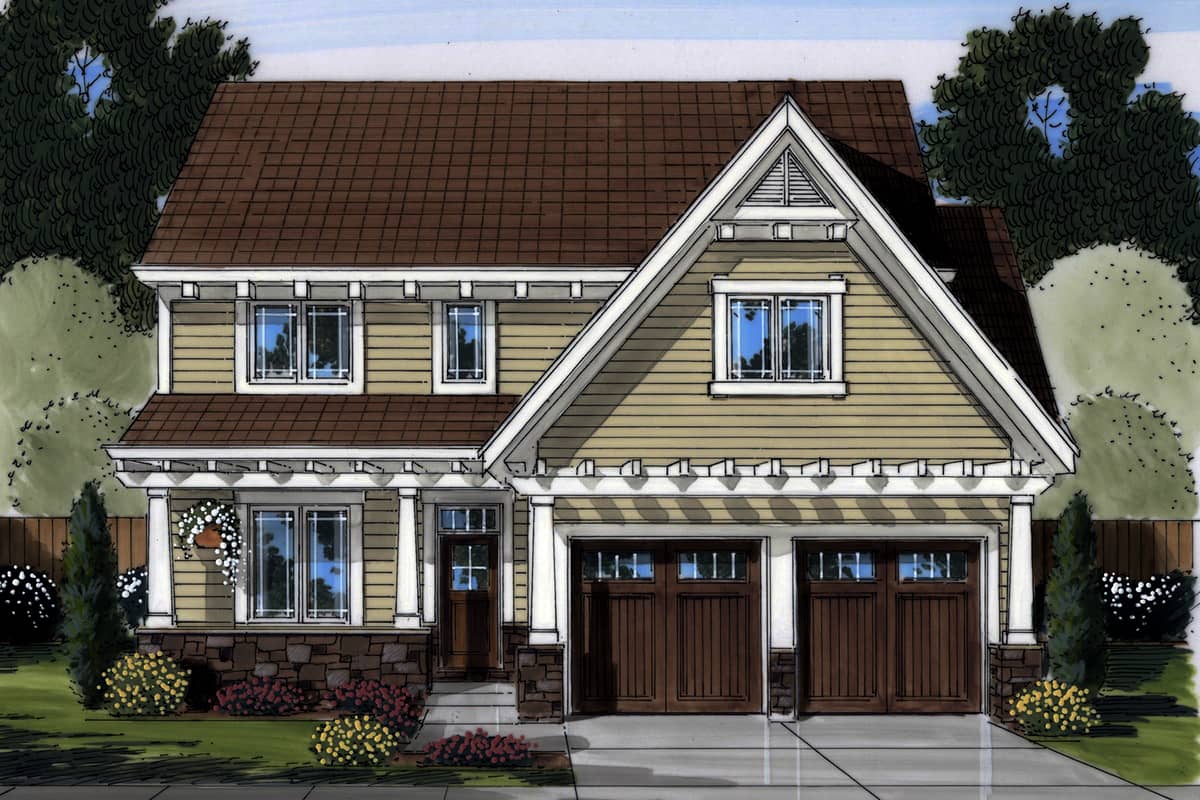 Craftsman home plan (ThePlanCollection: House Plan #169-1150)