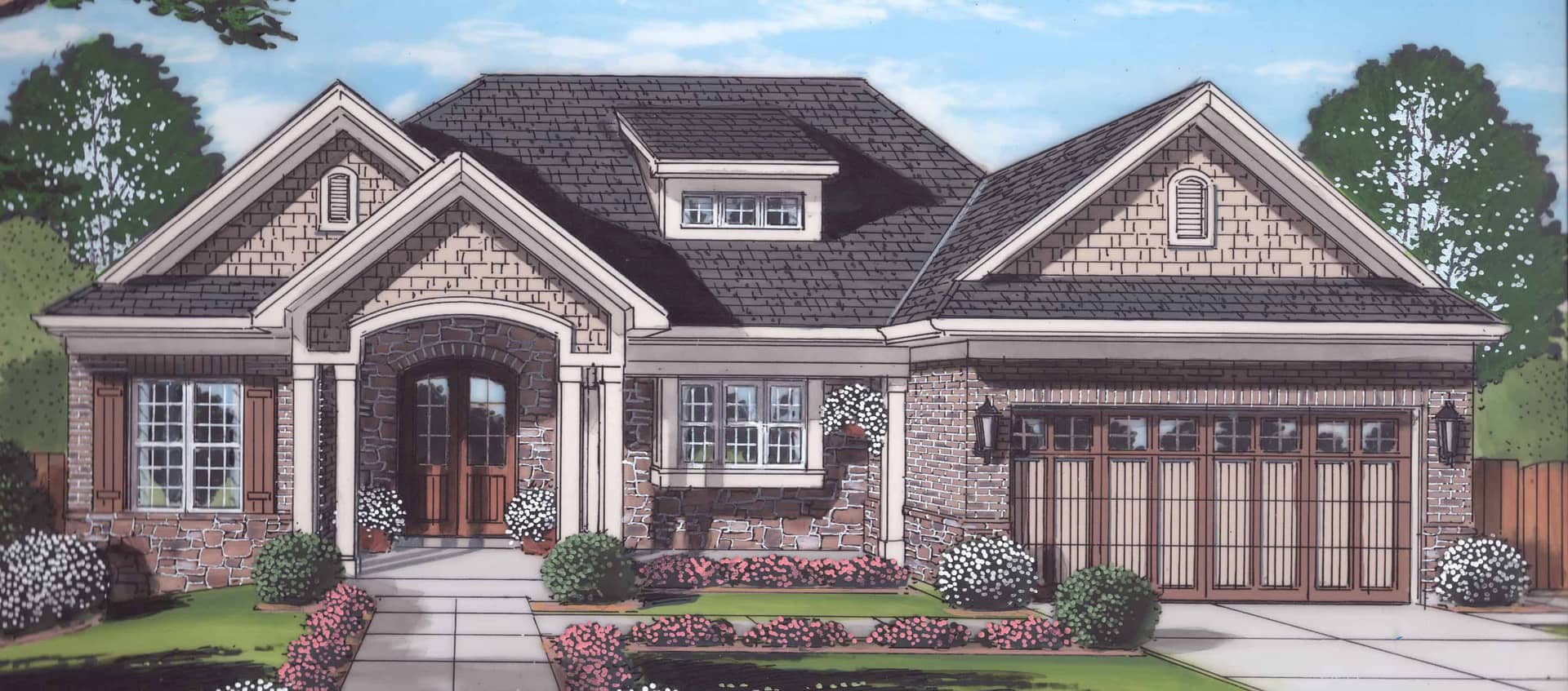 Front elevation of Ranch home (ThePlanCollection: House Plan #169-1176)