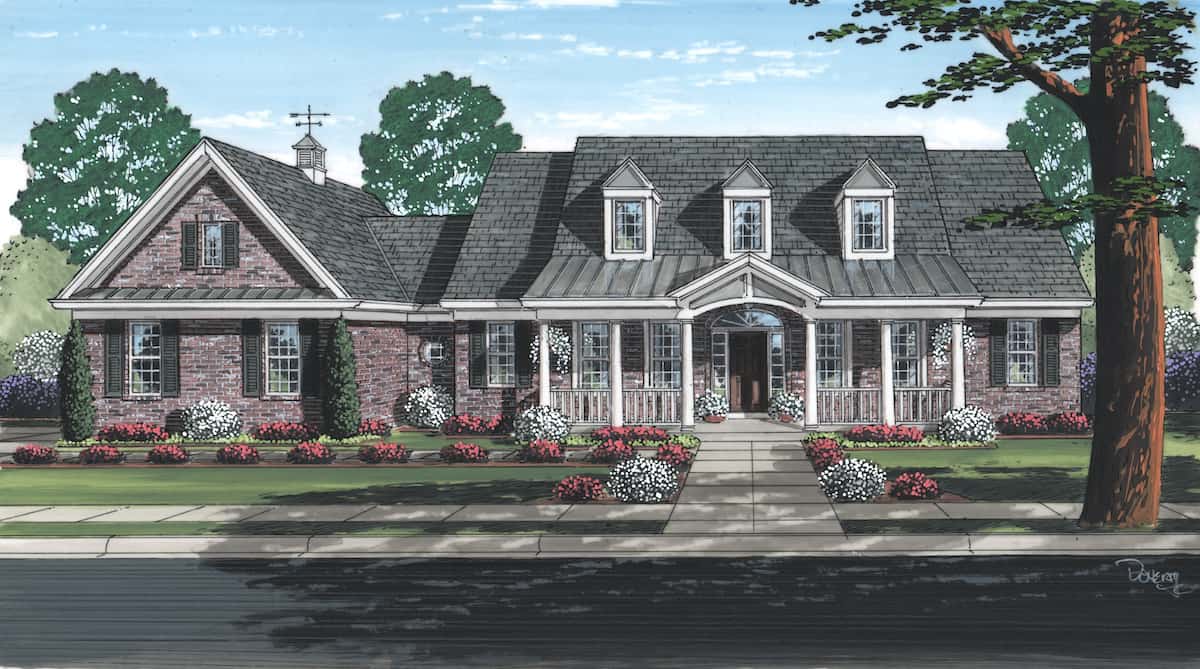 Country home design (ThePlanCollection: Plan #169-1186)