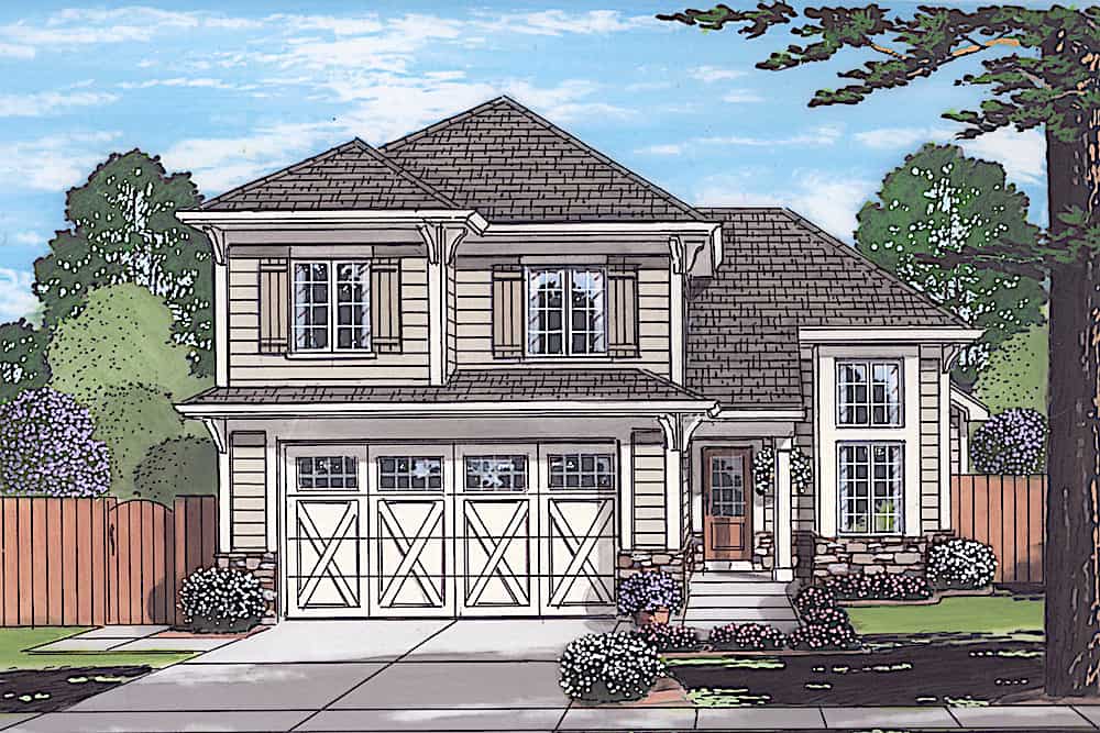 Traditional house design (ThePlanCollection: Plan #169-1187)