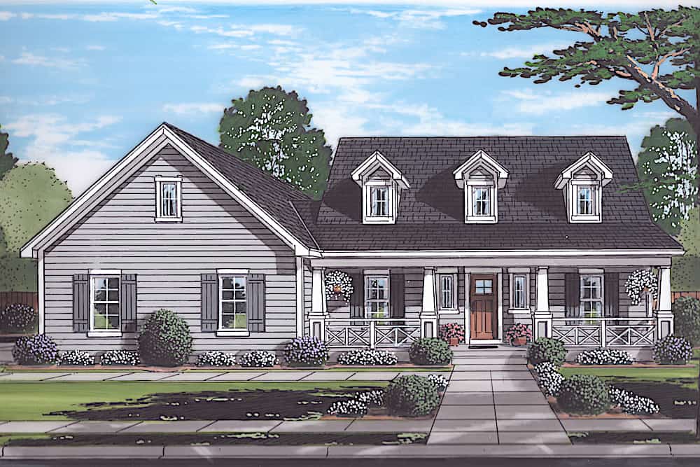 Cape Cod style house design (ThePlanCollection: Plan #169-1188)
