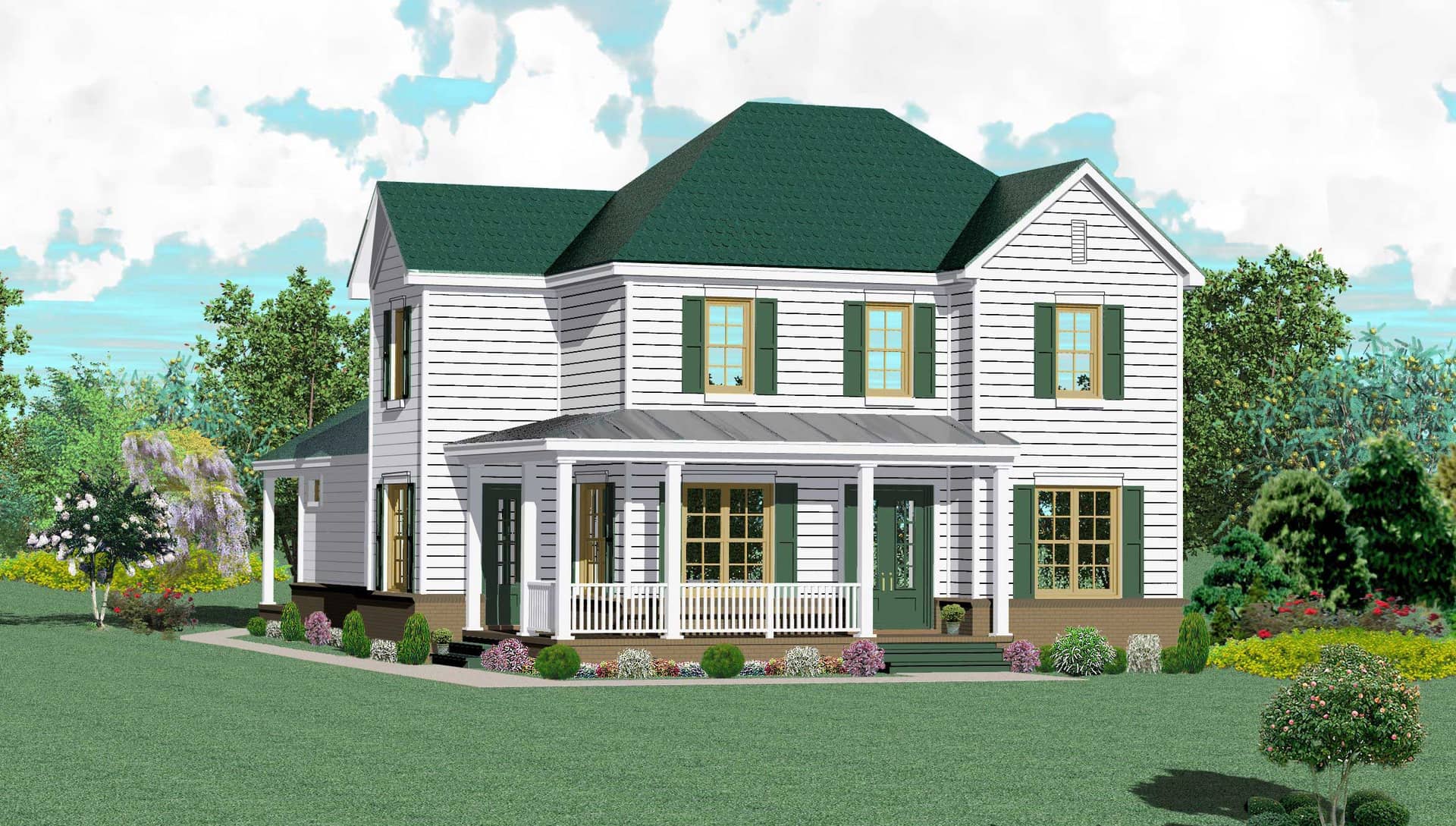 Front view of French home (ThePlanCollection: House Plan #170-1243)