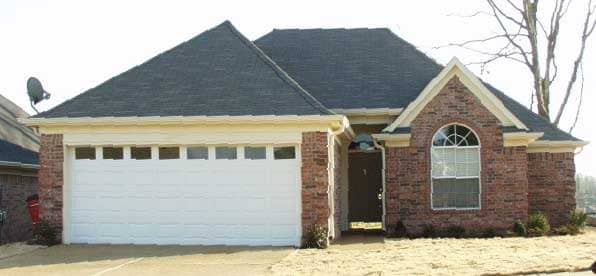 Front view of French home (ThePlanCollection: House Plan #170-1289)