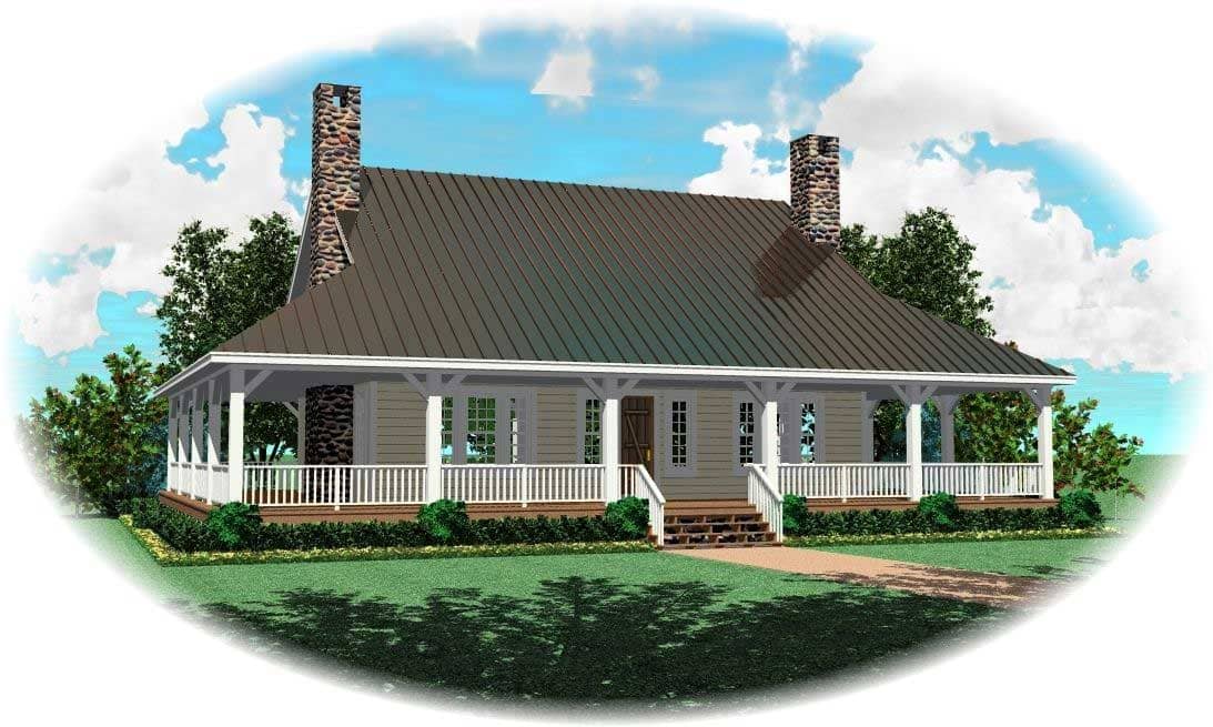 Front view of Cape Cod home (ThePlanCollection: House Plan #170-1440)