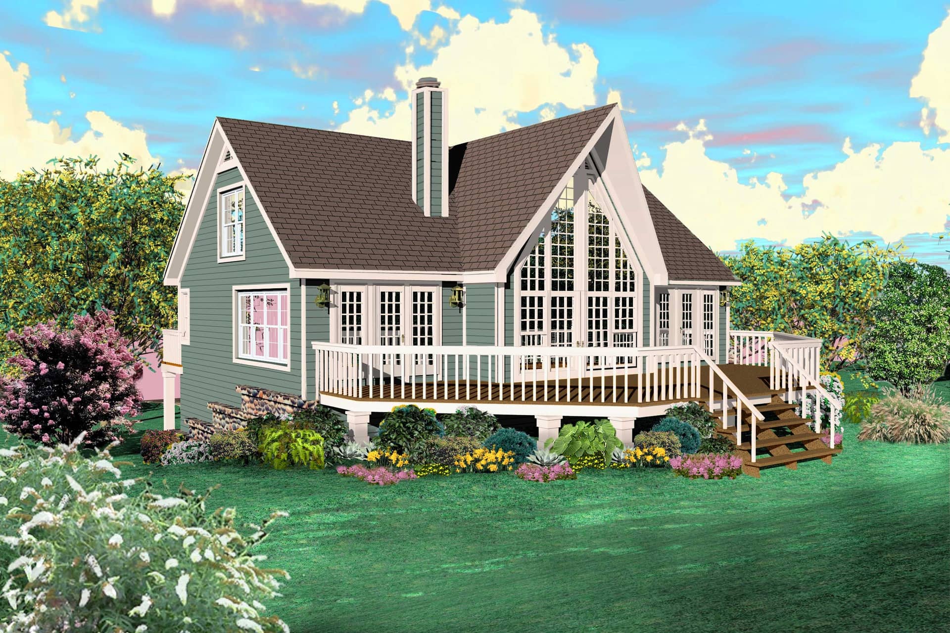 Front view of Coastal home (ThePlanCollection: House Plan #170-1500)