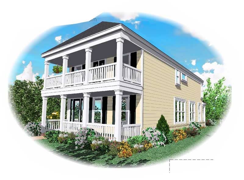 Front view of Colonial home (ThePlanCollection: House Plan #170-1657)